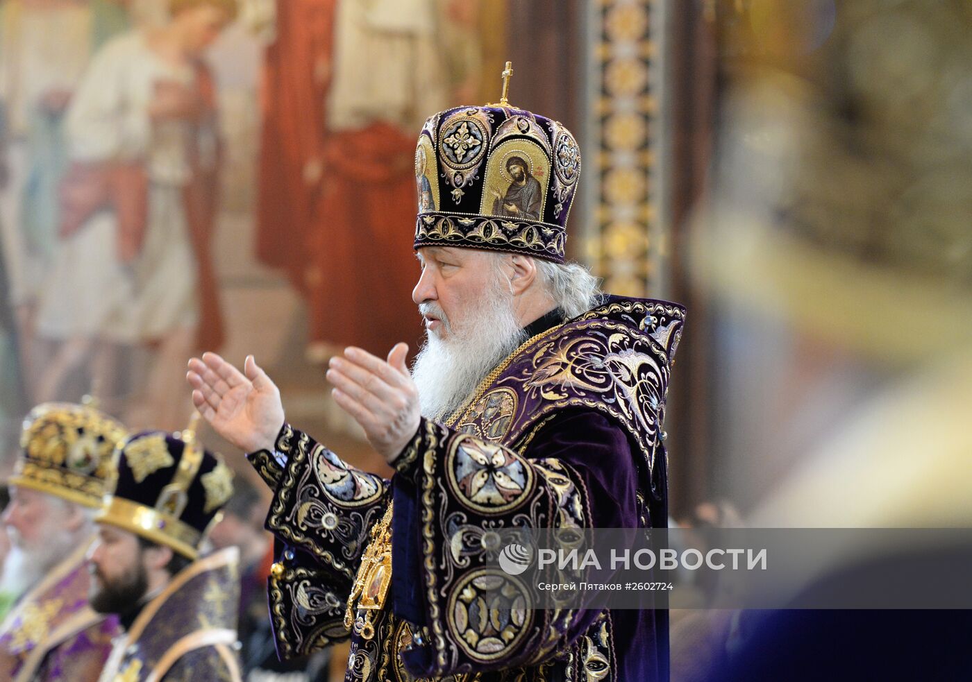 Патриаршее служение в Великий Четверг в храме Христа Спасителя