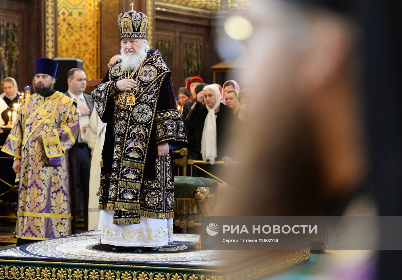 Патриаршее служение в Великий Четверг в храме Христа Спасителя