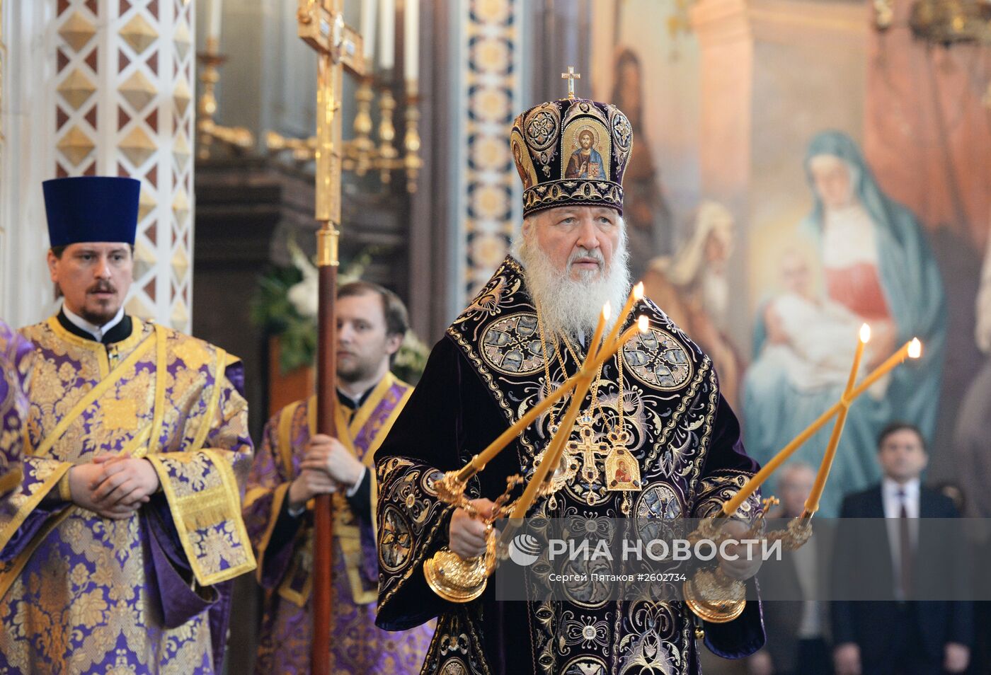 Патриаршее служение в Великий Четверг в храме Христа Спасителя