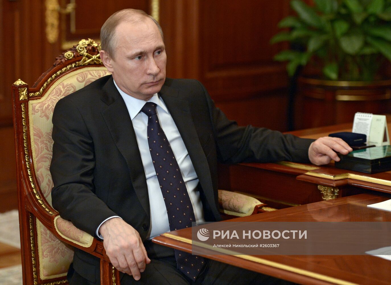 Президент РФ В.Путин провел рабочую встречу с председателем правления Сбербанка Г.Грефом