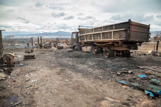 Последствия пожаров в Хакасии