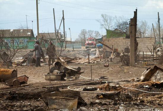 Последствия пожаров в Хакасии