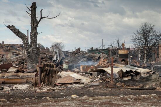 Последствия пожаров в Хакасии