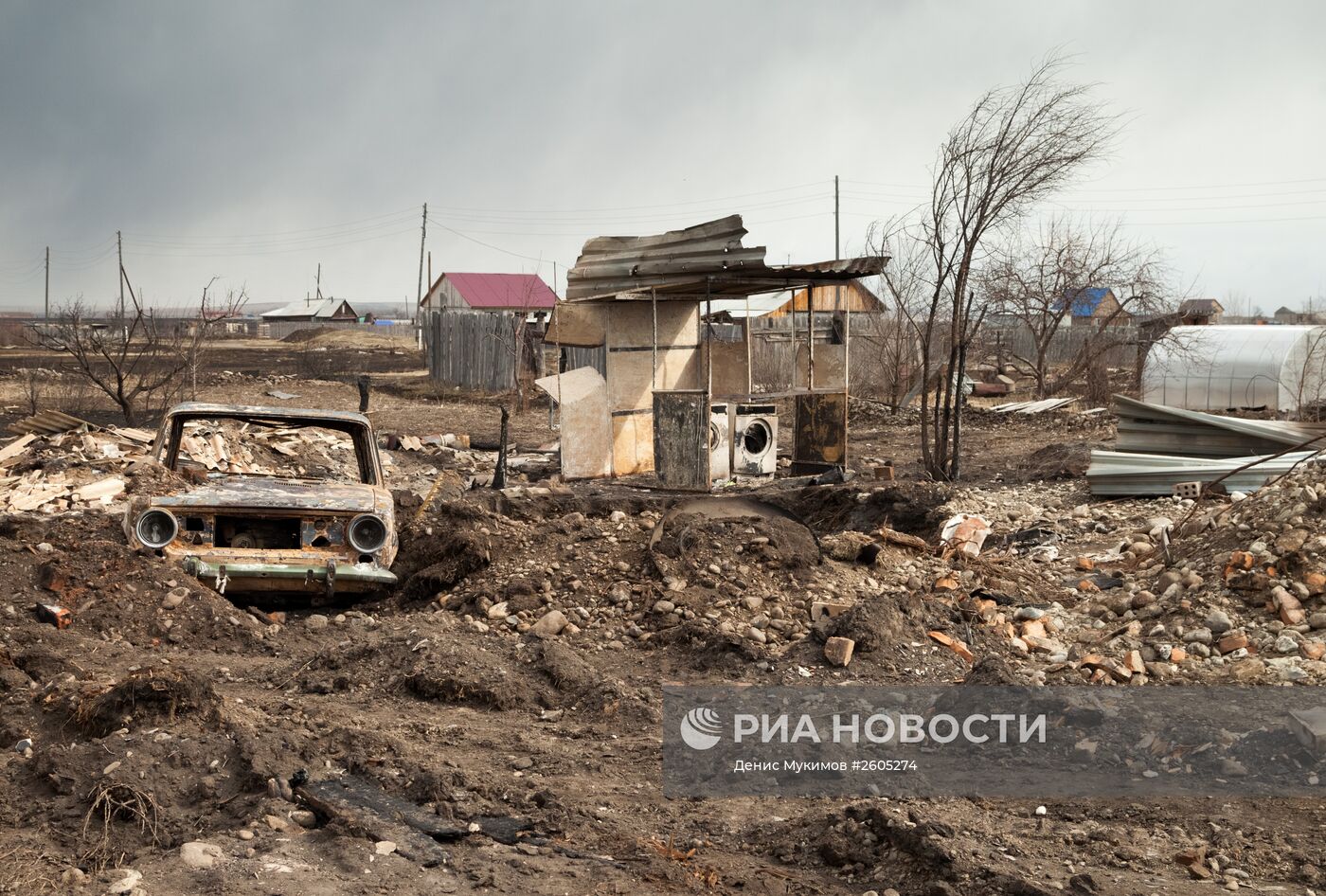 Последствия пожаров в Хакасии