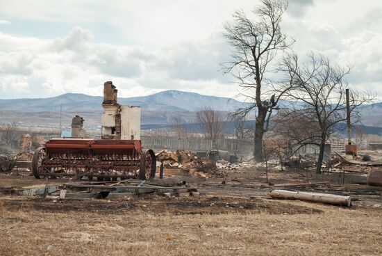 Последствия пожаров в Хакасии