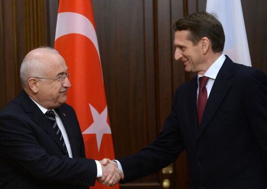 Встреча председателя Госдумы РФ С.Нарышкина с председателем Великого Национального Собрания Турции Дж.Чичеком