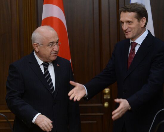 Встреча председателя Госдумы РФ С.Нарышкина с председателем Великого Национального Собрания Турции Дж.Чичеком