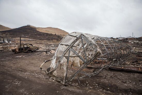 Последствия пожаров в Хакасии