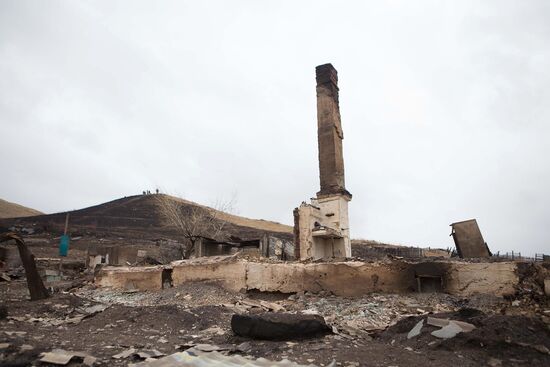 Последствия пожаров в Хакасии