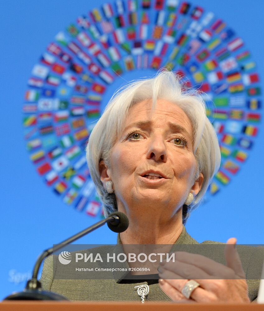Пресс-брифинг директора-распорядителя МВФ Кристин Лагард
