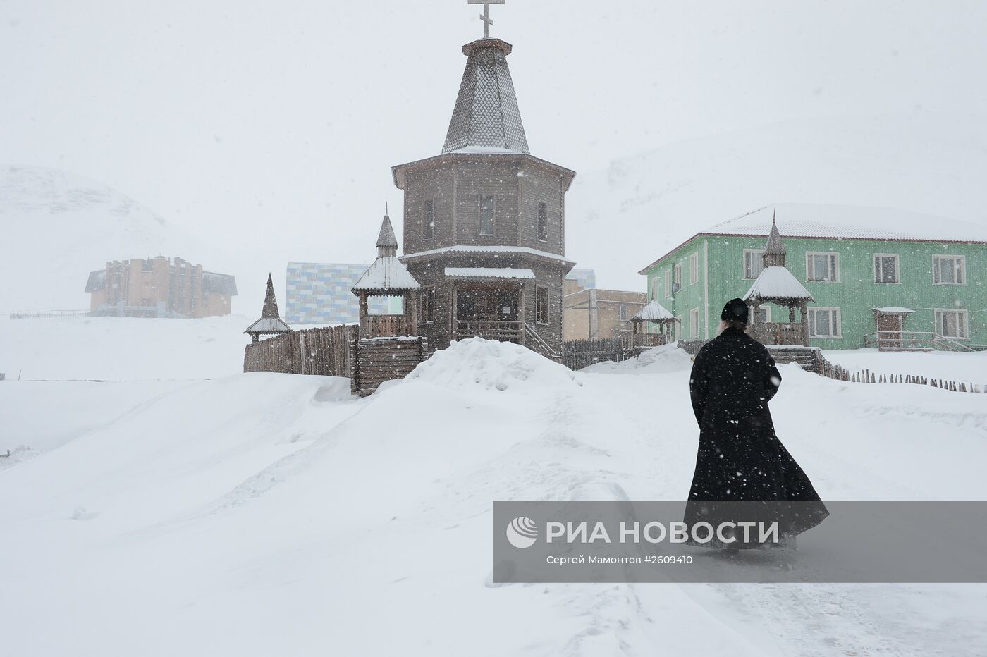 Шахтерский город Баренцбург на архипелаге Шпицберген