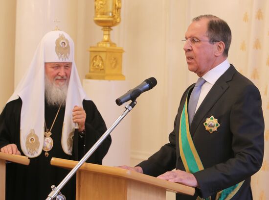 Встреча главы МИД РФ С.Лаврова с Патриархом Кириллом
