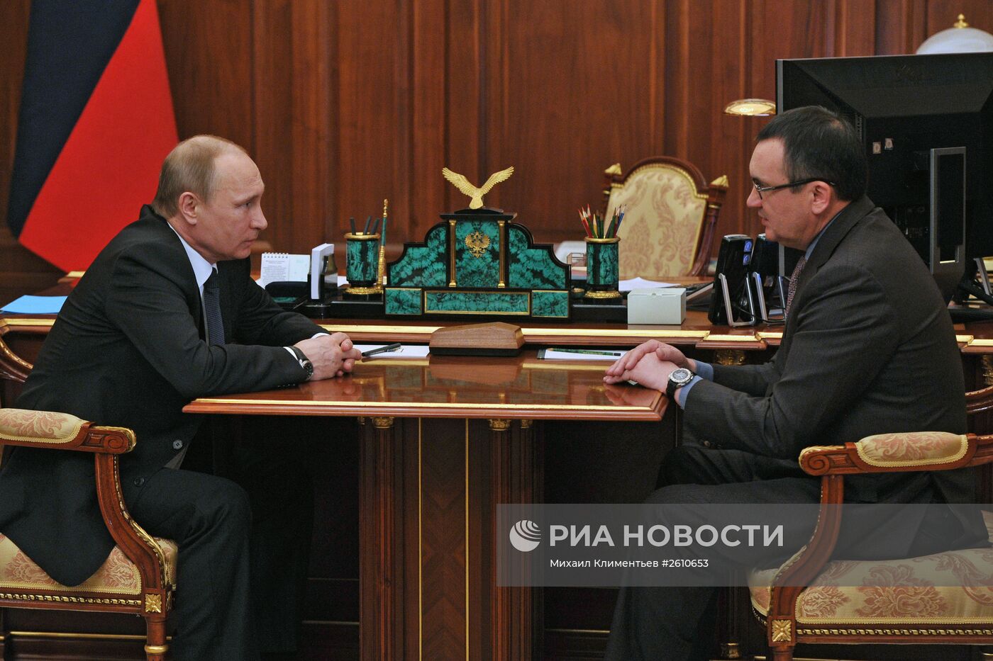 Президент России В.Путин провел встречу c министром сельского хозяйства РФ Н.Федоровым