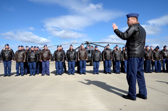 Подготовка воздушной части военного парада в честь 70-й годовщины Победы в ВОВ