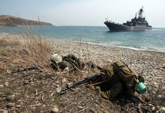 Учения морской пехоты Тихоокеанского флота в Приморском крае