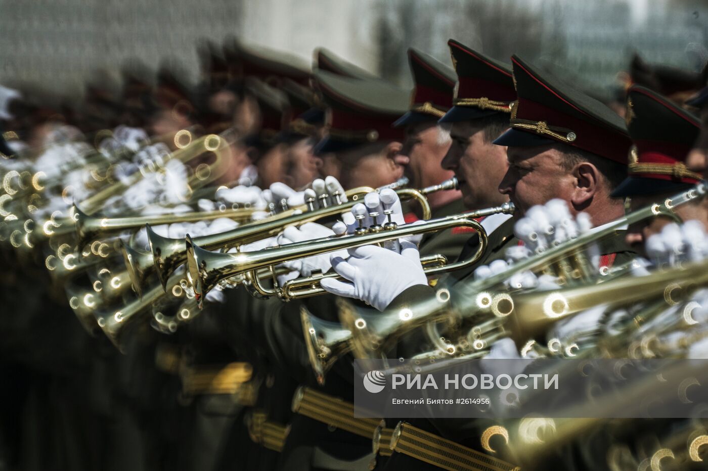 Репетиция сводного оркестра Московского гарнизона к Параду Победы