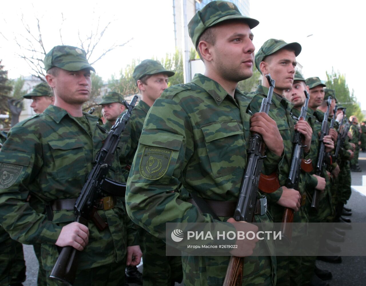 Репетиция парада Победы в Донецке