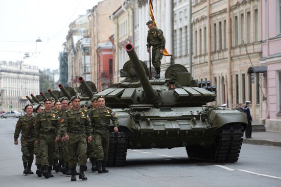 Генеральная репетиция военного парада в Санкт-Петербурге в ознаменование 70-летия Победы в Великой Отечественной войне 1941-1945 годов