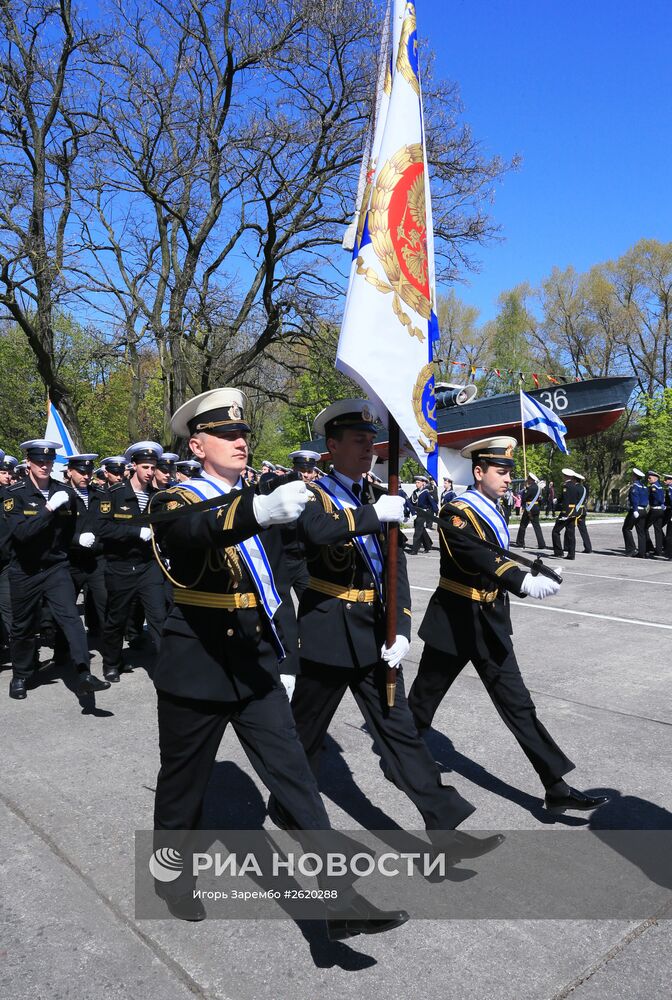 Репетиция парада Победы в Балтийске