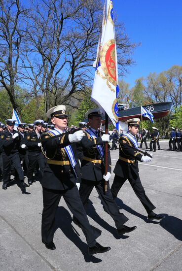 Репетиция парада Победы в Балтийске