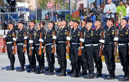 Репетиция парада Победы в Балтийске