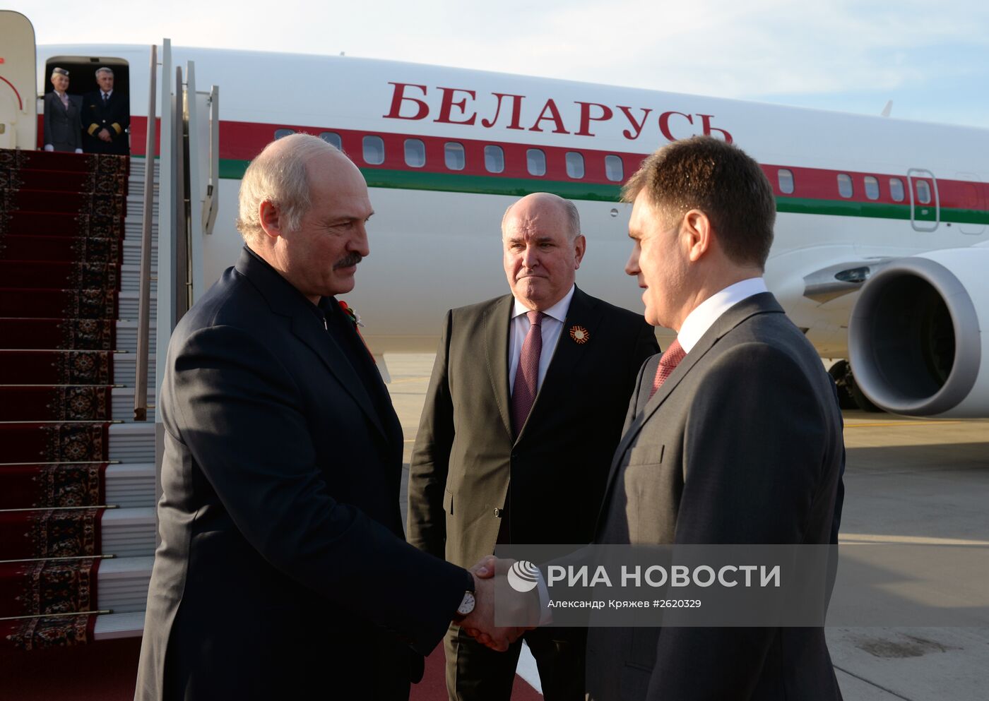 Прилет президента Белоруссии Александра Лукашенко в Москву