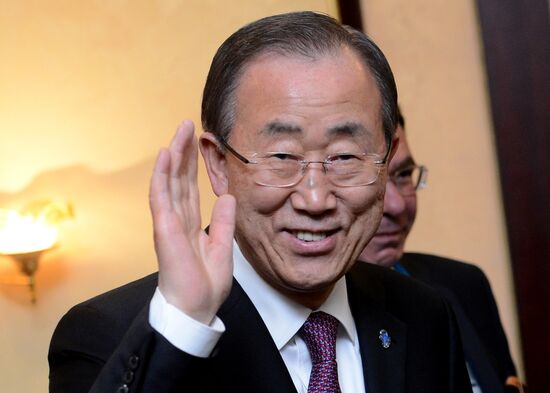 Прилет генерального секретаря ООН Пан Ги Муна в Москву