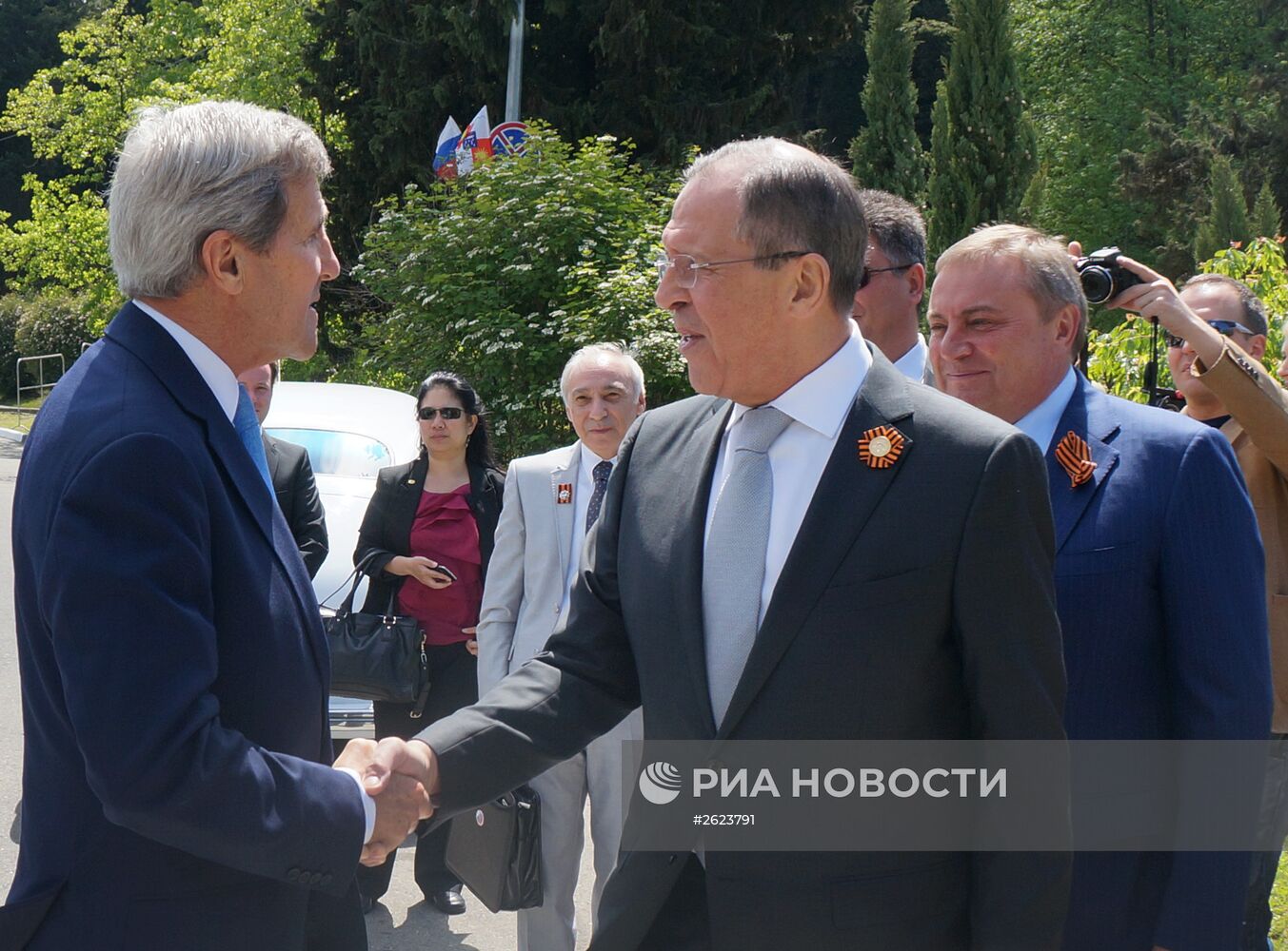 Встреча главы МИД РФ С. Лаврова и госсекретаря США Дж.Керри