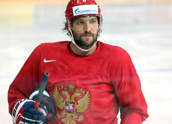 Тренировка сборной России по хоккею в Чехии