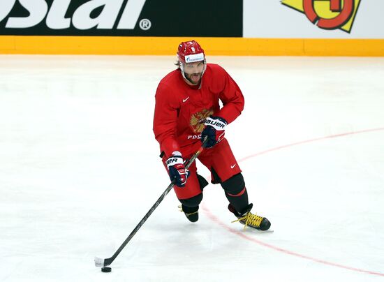 Тренировка сборной России по хоккею в Чехии