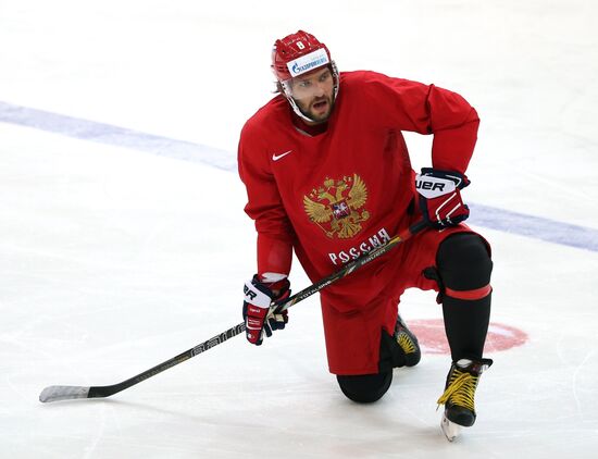 Тренировка сборной России по хоккею в Чехии