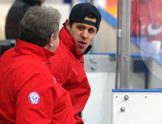 Тренировка сборной России по хоккею в Чехии