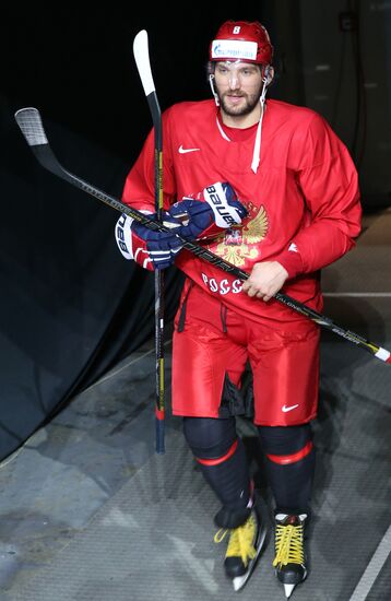 Тренировка сборной России по хоккею в Чехии