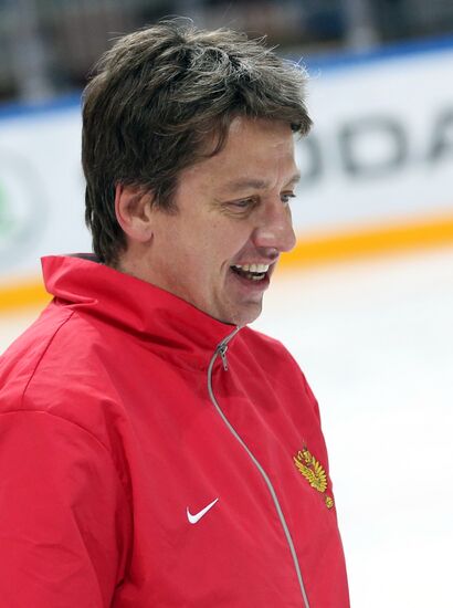 Тренировка сборной России по хоккею в Чехии