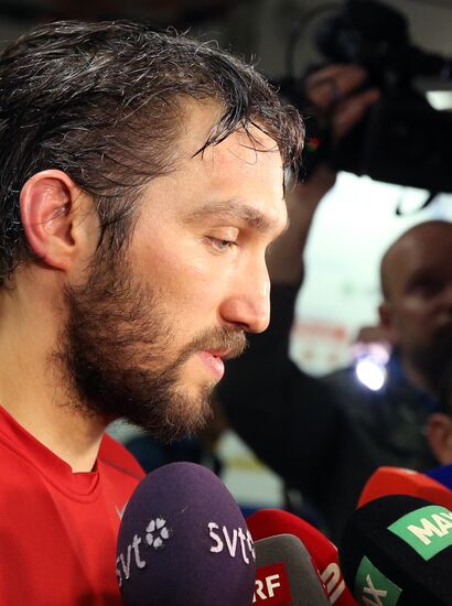 Тренировка сборной России по хоккею в Чехии