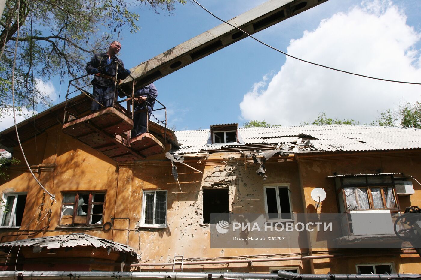 Последствия обстрелов Донецка