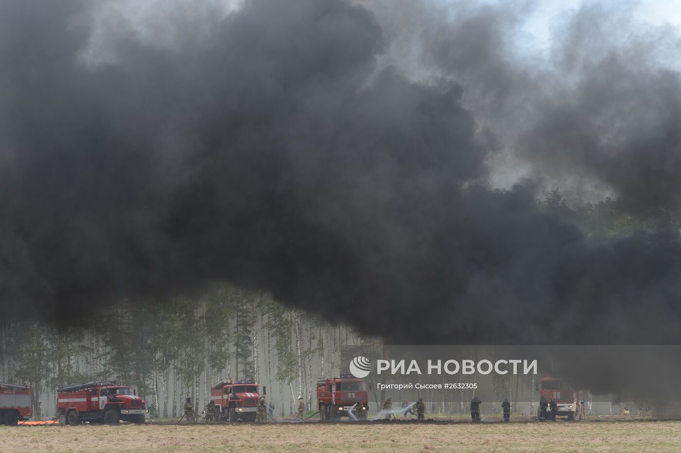 Губернатор Московской области А.Воробьев посетил учения по ликвидации лесных и торфяных пожаров