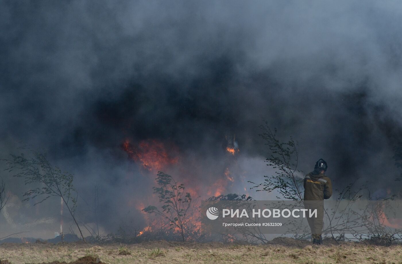 Губернатор Московской области А.Воробьев посетил учения по ликвидации лесных и торфяных пожаров