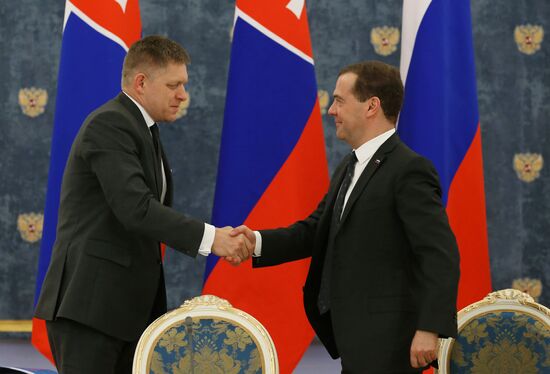 Встреча премьер-министра РФ Д. Медведева и премьер-министра Словакии Р.Фицо