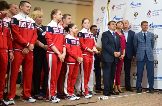 Торжественная церемония проводов команды России на I Европейские игры