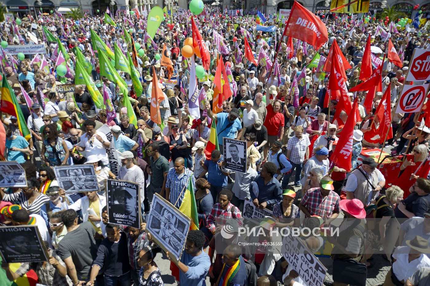Акция протеста в Мюнхене, приуроченная к саммиту G-7