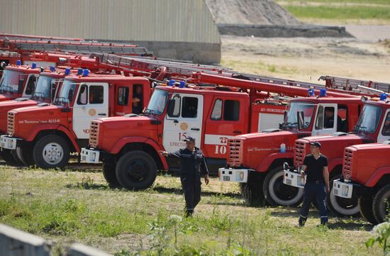 Пожар на нефтебазе в Киевской области