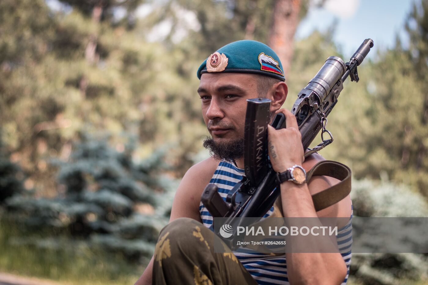 Позиции ополчения под поселком Марьинка в Донецкой области