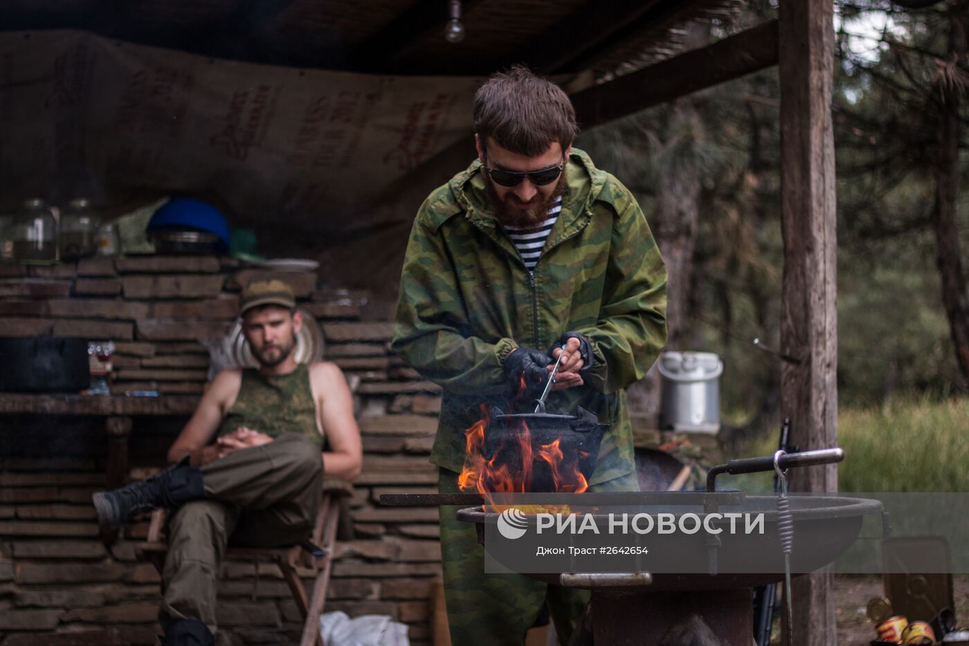 Позиции ополчения под поселком Марьинка в Донецкой области