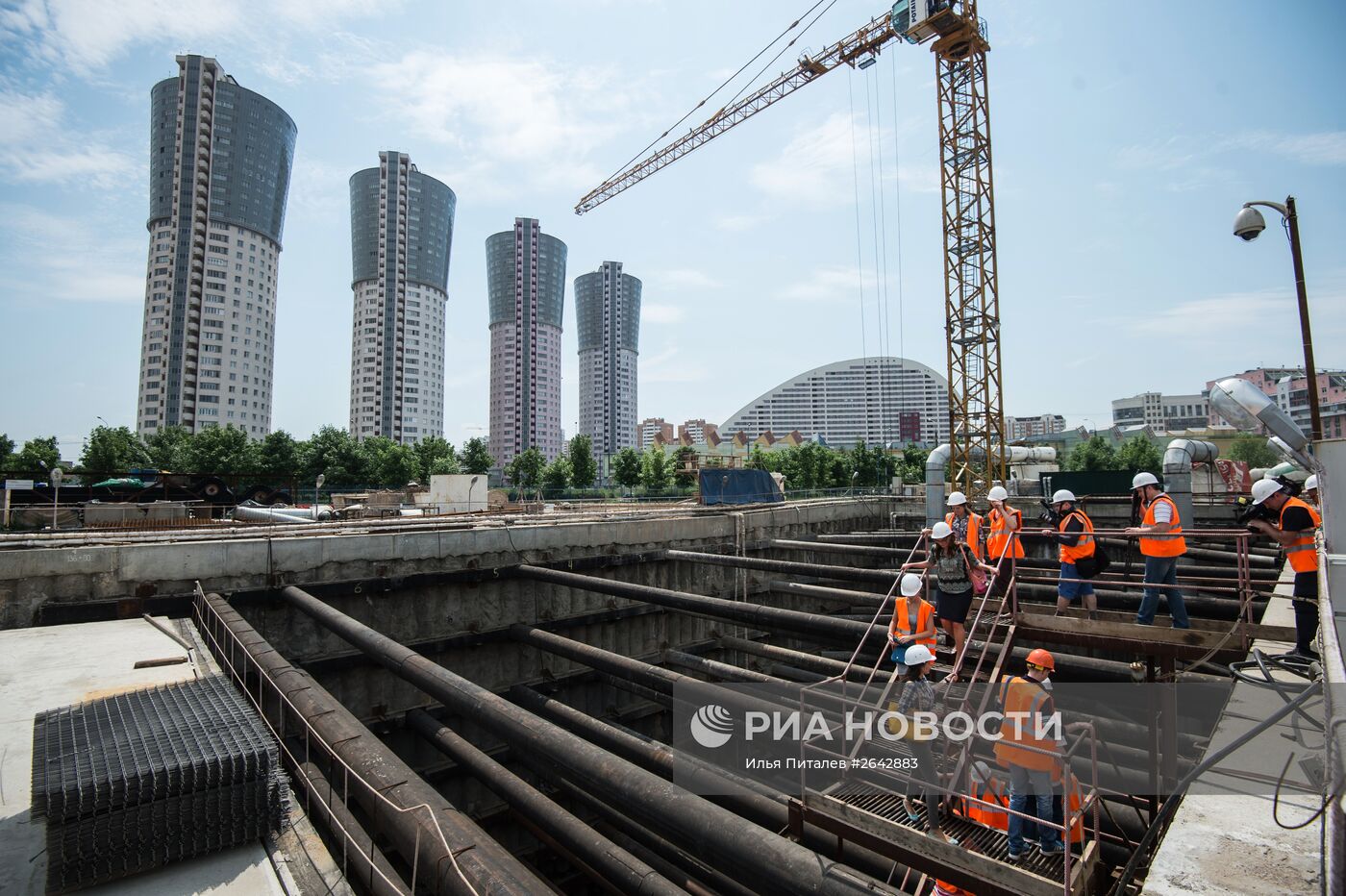 Строительство станции метро "Ходынское поле"
