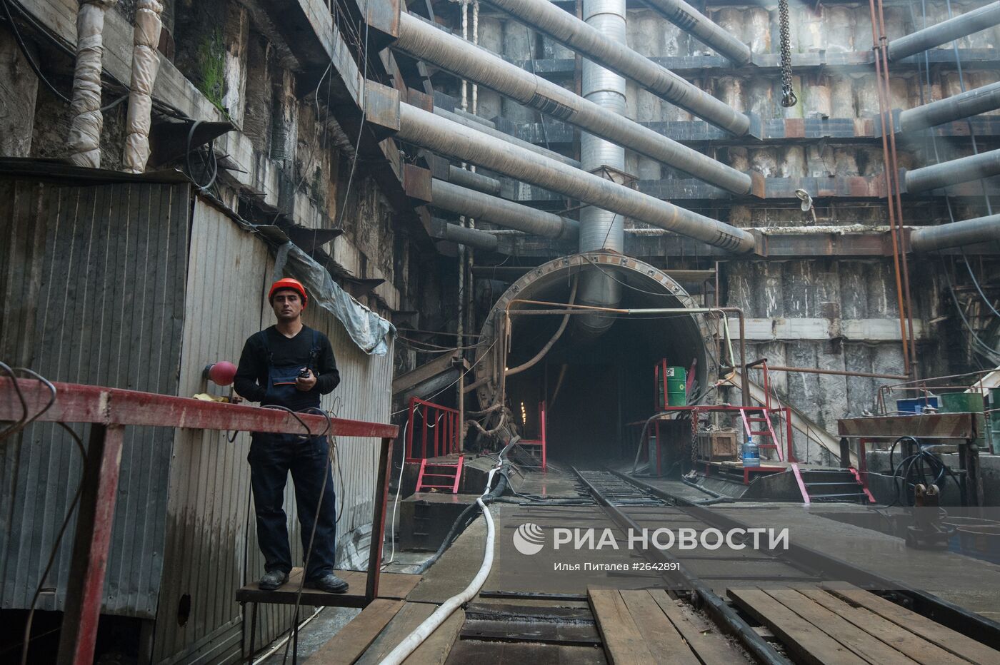 Строительство станции метро "Ходынское поле"