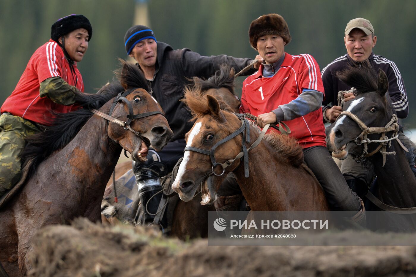 Соревнования по кок бору, в рамках празднования 150-летия единения теленгитов с Россией