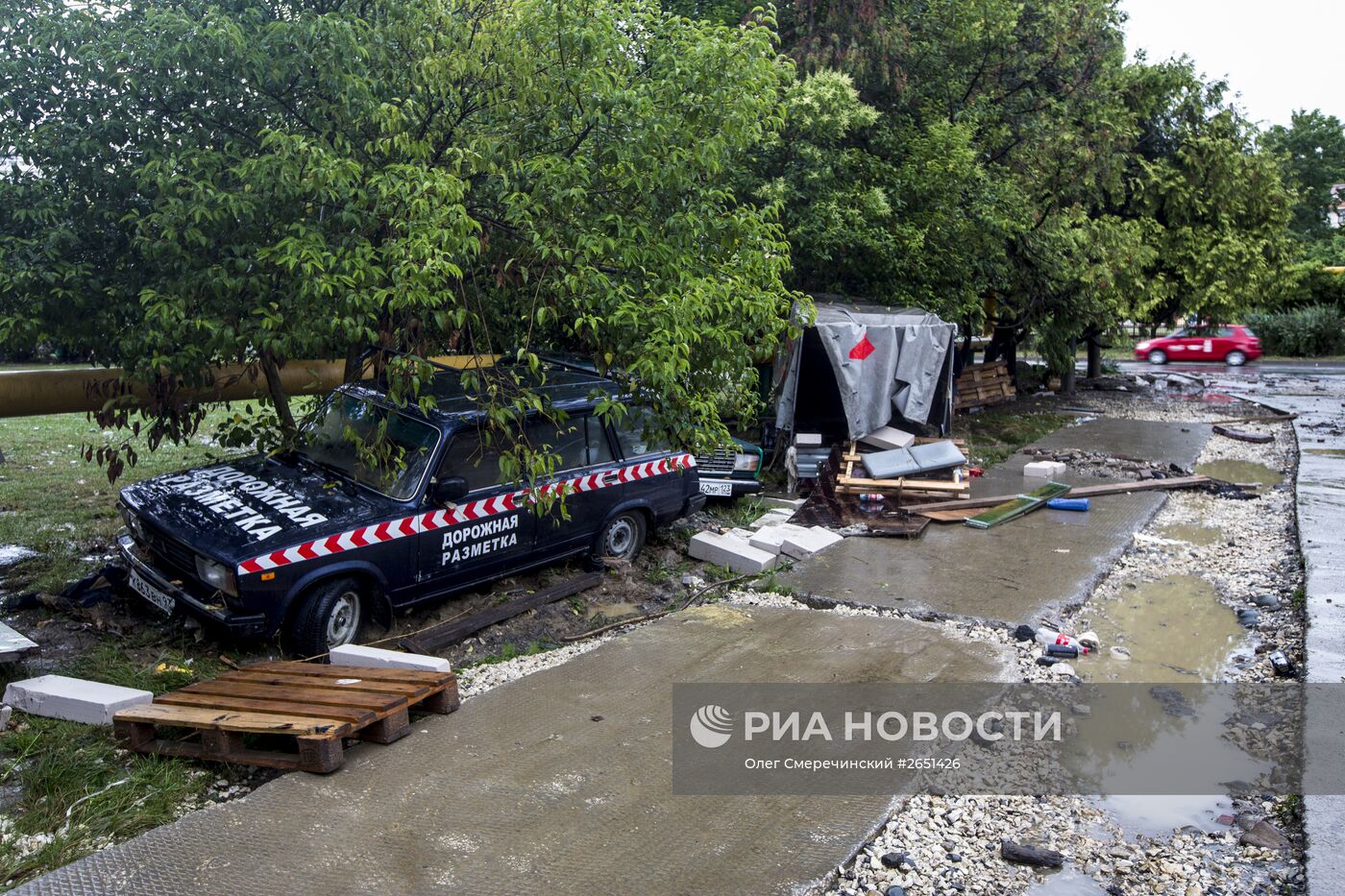 Последствия ливней в Сочи