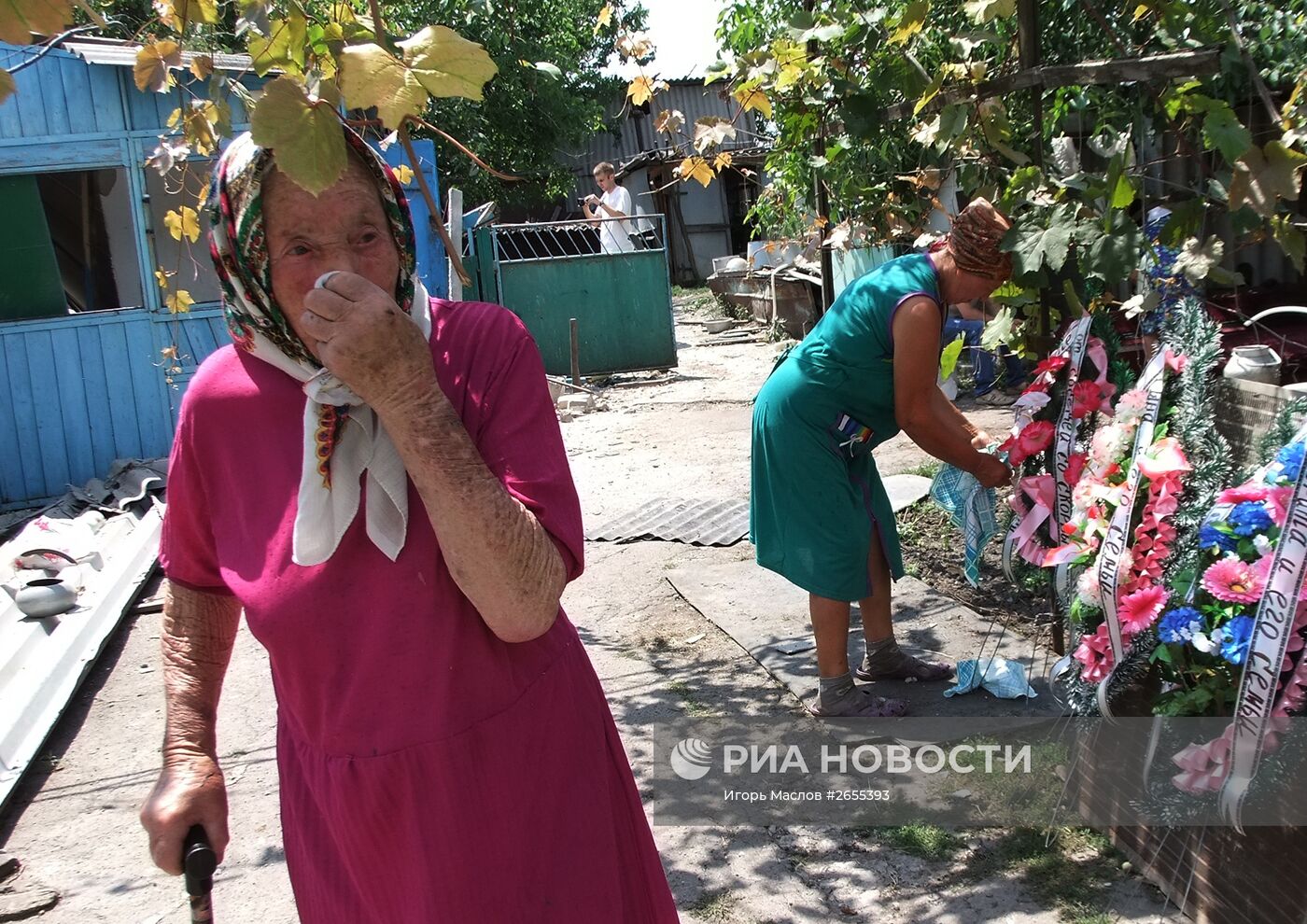 Похороны погибших в селе Свободное в результате обстрела армией Украины