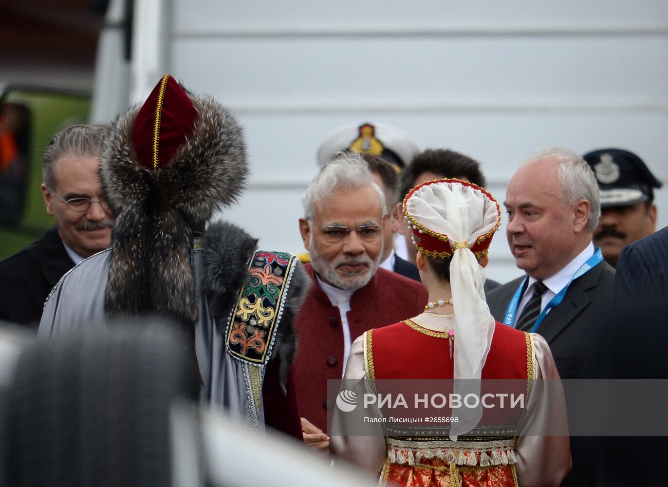 Прилёт в Уфу Премьер-министра Индии Нарендры Моди